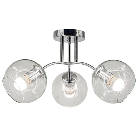 Plafon chromowany szklany 3-punktowy 8084/3 z serii ELBA - Lampy Elem